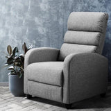 Artiss Recliner Armchair Grey Fabric Bolivia RECLINER-A4-LIN-GY