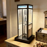 Retro Vintage Tall Phonebooth Lamp, Vintage Telephone Booth Table Lamp with LED Light, Phone Box V1192-AZ-W-25191