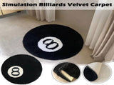 Black, Billiard Ball Mat, 8-Ball Soft & Fluffy Black Bedroom Decoration, Black Circle V1237-ZY-203-0326