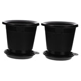 Breathable Black Plastic Flower Pots for Indoor and Outdoor Plants 2Sets V1369-AZ3-W-20827