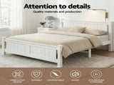 Artiss Bed Frame Double Size Wooden White RIO WBED-D-004D-137-AB
