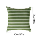 18" x 18" Square Woven Green Stripe Decorative Outdoor Pillow, Spot Clean with Water and Mild V1366-AZ2-W-14221