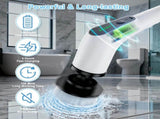 Wireless Electric Cleaning Brush with 8 Replaceable Heads Adjustable Extendable Handle for V1107-CS-DDQJS