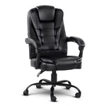 Artiss 2 Point Massage Office Chair PU Leather Black MOC-09M-2P-BK