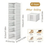 6-Tier Stackable Shoe Storage Box Set, featuring easy-access front-opening waterproof transparent V1106-KDDXNSNH002