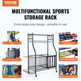 Sports Equipment Garage Organizer, Rolling Ball Storage Cart on Wheels, Basketball Rack with Baskets V952-QLSNJHSS4G2GUA6PTV0