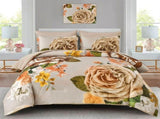Cream Golden Rose Meadow Comforter Quilted Doona Set V745-MMPAB011147AJ3