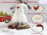 2-Pack Christmas Gnome Decorations - Red & White Long Leg Faceless Santa Elf Plush Ornaments V888-ELOSUNG38159