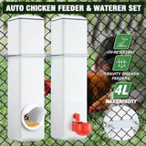 Chicken Bird Feeder Water Dispenser Automatic Waterer Poultry Food Drinker 4L V63-849561
