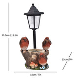 Resin Hummingbird Solar Lamp Outdoor Garden Sculpture Couple Hummingbird - Multi-color - Size 53 V1347-118-89810-MLT-53