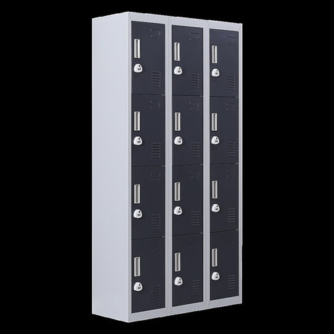 12-Door Locker for Office Gym Shed School Home Storage - 3-Digit Combination Lock V63-839031