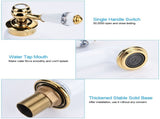 Floral Pattern Single Handle Mixer Tap Cold/Hot Water Faucet for Bathroom Basin Sink V1294-YM0901-JY07252-03