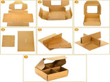 40 Pack Brown Bakery Boxes with Window and Dividers, 6 x Inch Mini Pastry 4 Compartments, Kraft V1259-DP01-A-924