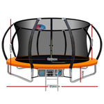 Everfit 12FT Trampoline for Kids w/ Ladder Trampoline Enclosure Safety Net Rebounder Orange TRAMPO-C-C12-OR-AB