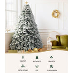 Jingle Jollys Christmas Tree 2.4m Snow Flocked Xmas Tree Decorations 1165 Tips XM-TR-WELL-8F-GS