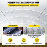 VEVOR Greenhouse Film, 10\' x 100\' Greenhouse Plastic Sheeting, 6 mil Thickness Suncover V952-WSTM101006MILT1ISV0