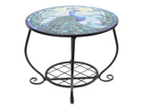 Metal Round Side Table Iron Decorative Patio Accent Table Outdoor Coffee Table for Garden Balcony V1294-YM0901-3116250020311