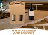 5-Pack Khaki Paper Wine Bottle Boxes with Hand-Polished Finish, Packaging Set V1192-AZ-W-21010