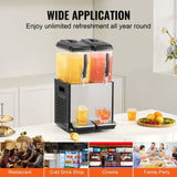 Commercial Beverage Dispenser, 2 Tanks 12 L Per Tank Juice Dispenser, 286W Stainless Steel Ice Tea V952-SYYLJJBSJXS1NR5MHV3