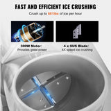 Commercial Ice Shaver Crusher, 661lbs Per Hour Electric Snow Cone Maker, 350W Shaved Ice Machine V952-WSDSLPBXG110VDAN2V3