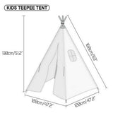 Kids Teepee Tent Black and White Stripe Children Play House for Indoor & Garden V767-XJJ162-BAW-DZ