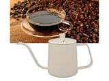 Small Pour Over Coffee Kettle, Stainless Steel, Precisely Controlled Gooseneck Spout, White, 600ml V1263-JX-2997