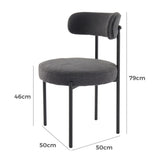 Charcoal Chic Boucle Elsa Dining Chairs V264-DNC-416B-CHL-02-1