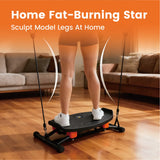 Simulate Ski Training Board Non-Slip Slide Stepper Training Machine with 2 Resistance Bands and V985-SLIDESTEPPER