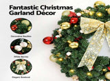 Jingle Jollys Christmas Wreath 60CM LED Garland Berries Bow Baubles Xmas Decor XM-TR-WRE-ORNAMENTS-2FT-LED