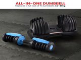 Powertrain 48kg Adjustable Dumbbells Set Home Gym Exercise Free Weights Stand - Blue DMB-BF1-024-2S-BU