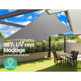 Instahut Shade Sail 3x3m Square 280GSM 98% Grey Shade Cloth SAIL-DL-H-3X3-C-GR