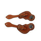 1 Pair Spur Strap Western Retro Horse Spur Strap with Buckle for Horse Training Protective Equipment V1294-YM0521-3111220311611