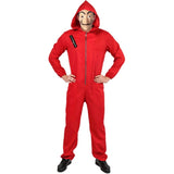 Salvador Dali La Casa De Papel Money Heist Red Jumpsuit Mask Costume Hoodie - L/XL V563-12867-L_XL