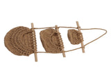 Hanging Fruit Basket 3 Tier Wall Mounted Handcraft Hemp Rope Wood 3 Tier Hanging Wall Basket for V1294-YM0717-3115220087211