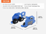 Manual Trolley, 0.5 Ton Load Capacity Push Beam Trolley with Dual Wheels, Adjustable for I-Beam V952-FZSTXC05T2555HYFGV0