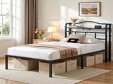 Artiss Bed Frame Single Size with Charging Station WAVE MBED-D-WAVE-S-BK