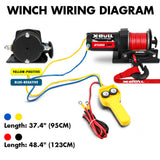 X-BULL 2500LBS Electric Winch 12V Winch Synthetic Rope 15.2M ATV Winch Kit Boat Winch Trailer V211-AUEB-AXEW022S