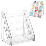 Greeting Card Display Stand 5Tier Acrylic Card Display Rack Storage Sticker Organizer Bookmarks V1366-AZ2-W-24034
