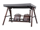 Gardeon Outdoor Wooden Swing Chair with Canopy Middle Table Charcoal GSC-W2S-CUP-CC-AB