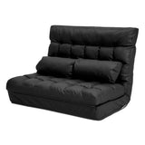 Lounge Couch Sofa Bed Double Seat Leather GEMINI BLACK V274-FT-LS0713-BK