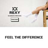15X Rexy 3D Seamless Crew Socks Medium Slim Breathable WHITE V274-GM-RX3DCW-M15-WH