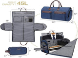 Dark Blue 45L Garment Duffel Bag - Men's Travel Suit Bag - Carry On Weekender V888-ELOSUNG33812