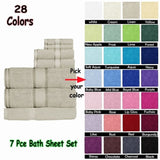 Kingtex 550gsm Cotton 7 Pce Bath Sheet Set Cream V442-KIT-TOWEL-7PSHEET-CREAM