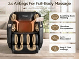 Livemor Flex Massage Chair Full Body with Heat Zero Gravity Recliner, 24 Airbags, Foot Massage, 6 FBMC-E-BAIRD-BK