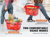Shopping Baskets, 6PCS, 39L Shopping Carts with Handles, Plastic Rolling Shopping Basket with V952-GXLGSGWLGXLG01IDOV0