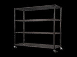 Modular Wire Storage 120x45cm Steel Shelving Black With Wheels For Garage Kitchen Or Retail Storage V63-841051