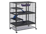 64.6" Metal Small Animal Cage 4-Tier Rolling Ferret Cage with Tray 3 Ramps V952-JSXDL362463IRPIZQV0