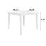 Daisy Dining Table 100cm Solid Acacia Timber Wood Hampton Furniture - White V315-VO-HAMP-15