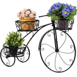 Iron Tricycle Plant Stand Pot Holder Black Solid Pattern V178-66986
