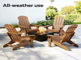 Gardeon Outdoor Chairs Folding Adirondack Beach Chair HDPE Sun Lounge Patio Furniture Garden Brown FF-BEACH-HEFD-BR